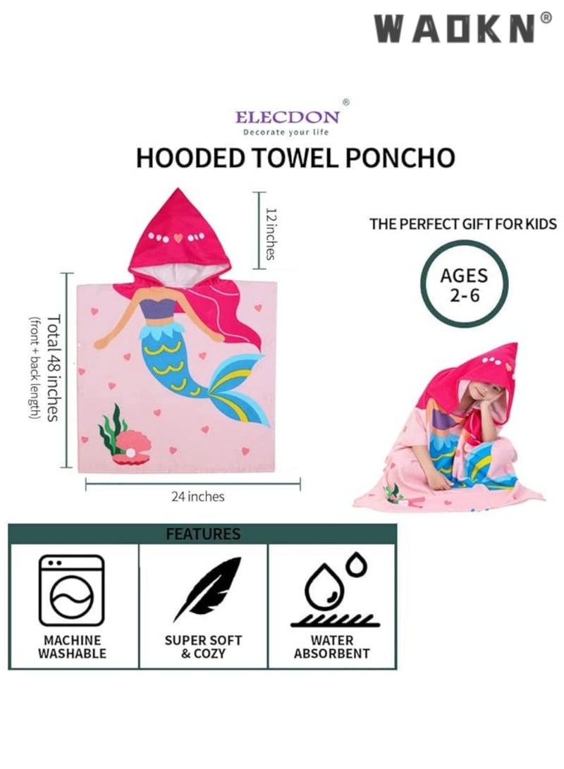 WAOKN Soft Microfiber Bath Towel for Toddlers Aged 1-6: Hooded Design for Added Comfort, Super Absorbent & Ultra-Gentle on Sensitive Skin, Perfect Companion for Swimming, Beach Trips, Water Play Activities, and Post-Bath Warmth (1Pcs) - Image 4